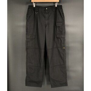 Propper Mens Tactical Cargo Pants 38/32 Black Ripstop Elastic Waist Combat